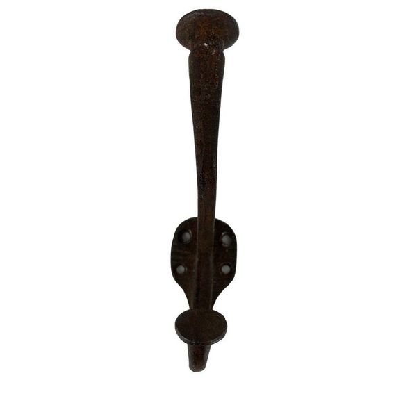 Wall Mount Coat Hook Rusty Forged Iron 5.5" high Heavy Duty 3718 - Picture 3 of 7